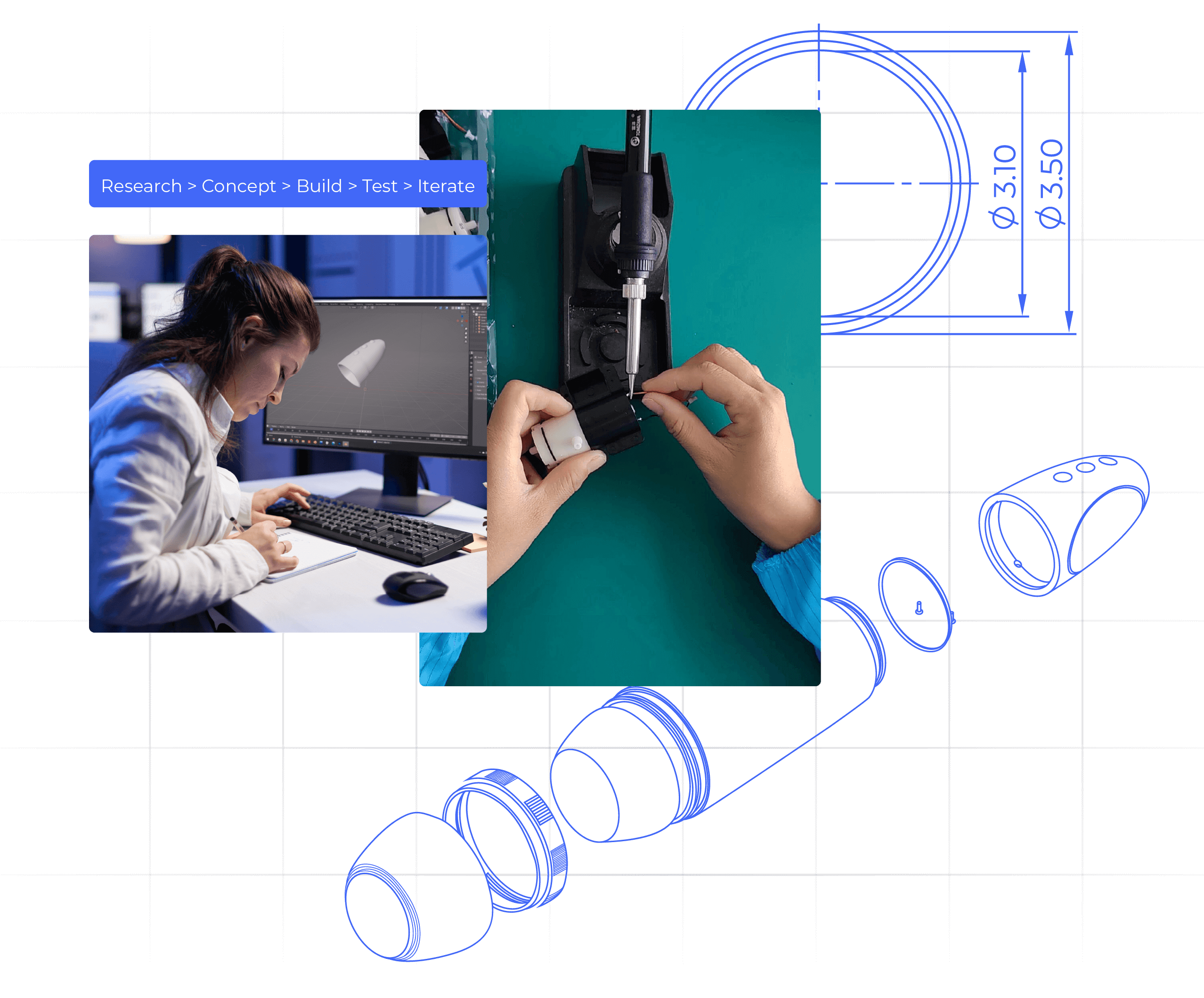 An image of a woman working on a computer.