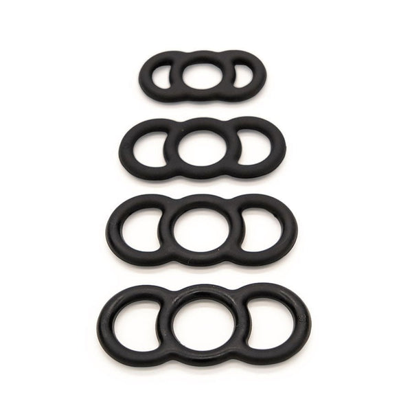 Lynk Pleasure Cock Ring Total Control 4 Piece Silicone Constriction Band Set
