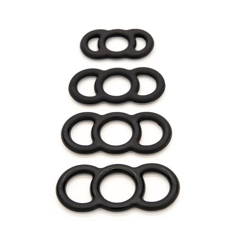 Lynk Pleasure Cock Ring Total Control 4 Piece Silicone Constriction Band Set
