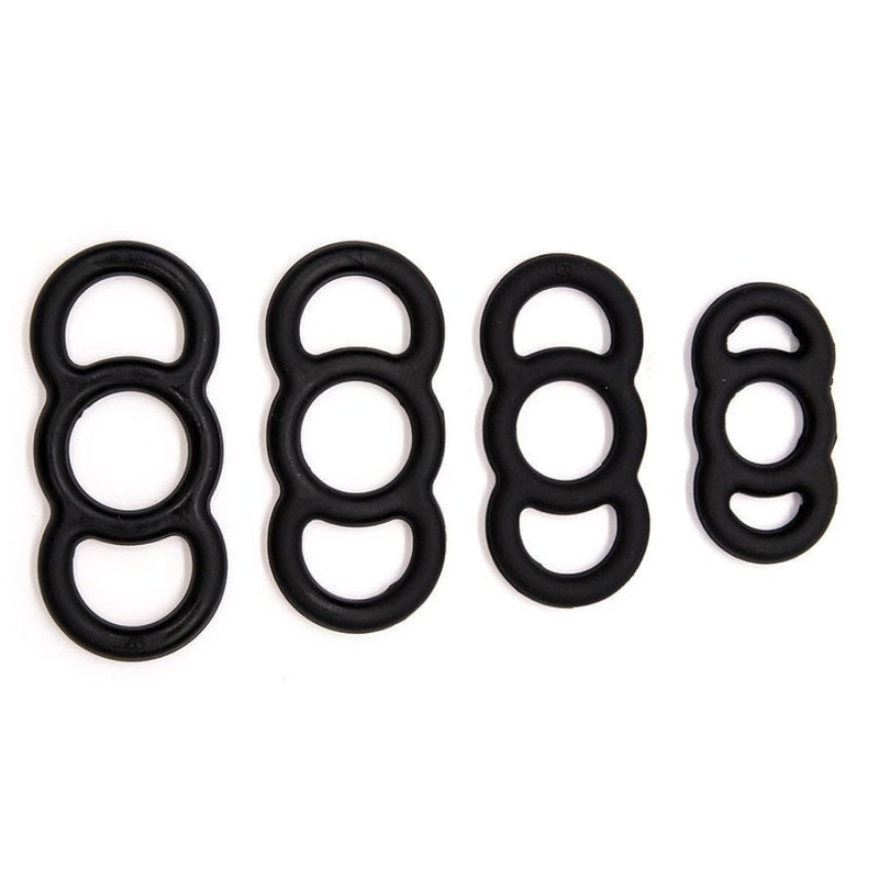 Lynk Pleasure Cock Ring Total Control 4 Piece Silicone Constriction Band Set