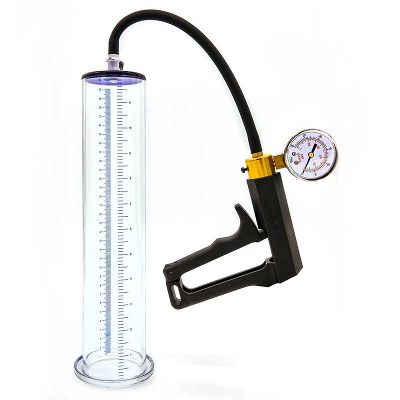 Lynk Pleasure Penis Pumps 1.75 Inches / Ergo Grip + Gauge Endurance Pro 12 Inch Penis Pump + Air Gauge